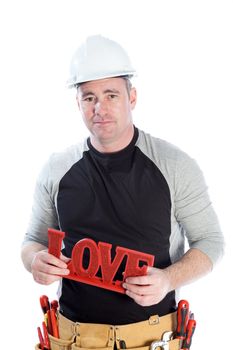 Romantic people in love shot in studio isolated on a white background