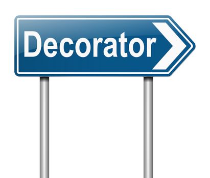 Illustration depicting a sign with a Decorator concept.