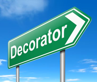 Illustration depicting a sign with a Decorator concept.
