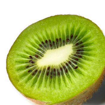 close-up of a kiwi isolated on a white background