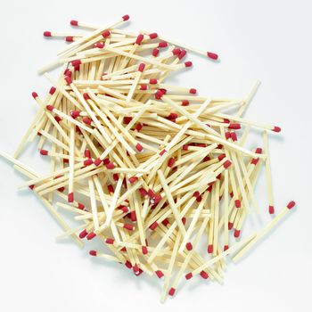 stack of matches isolated on a white background