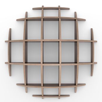 Shelves in the shape of a circle. 3d rendering on white background