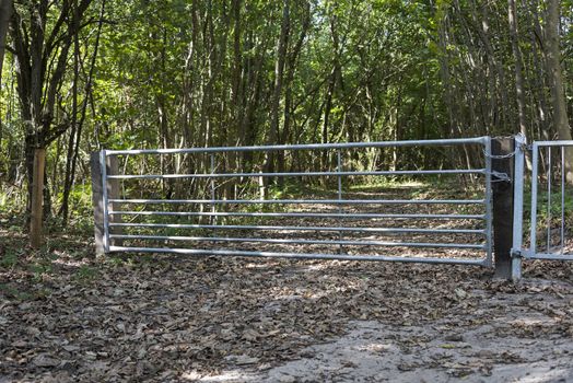 closed fence at the entrance of nature area near Rockanje