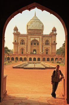 Tomb of Safdarjung seen from main gateway, New Delhi, India