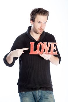 Romantic people in love shot in studio isolated on a white background