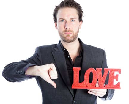 Attractive 30 years old caucasion man shot in studio isolated on a white background