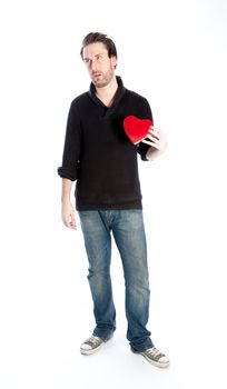 Romantic people in love shot in studio isolated on a white background