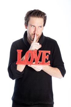 Romantic people in love shot in studio isolated on a white background