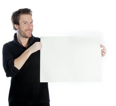 Attractive 30 years old caucasion man shot in studio isolated on a white background