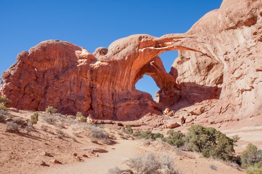This ikmage from Arches National Park shows two major arches and at least three smaller.