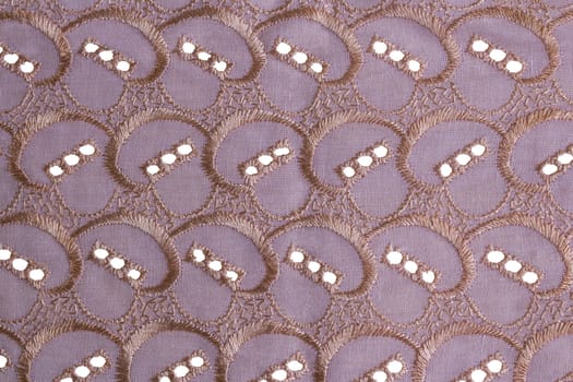 Closeup pink fabric pattern on white background