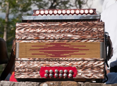 colorful accordion ready for play