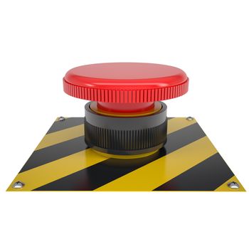 The red button on the base. Isolated render on a white background