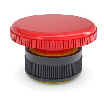 Red button. Isolated render on a white background