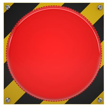 The red button on the base. Isolated render on a white background