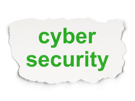 Safety concept: torn paper with words Cyber Security on Paper background, 3d render