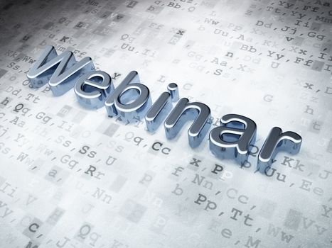 Education concept: Silver Webinar on digital background, 3d render