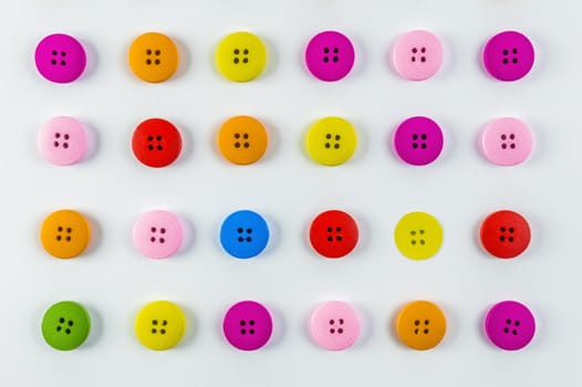 Colored buttons on white background