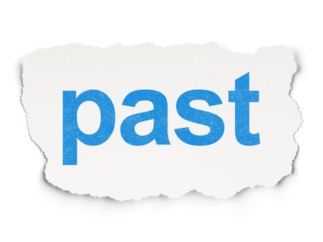 Time concept: torn paper with words Past on Paper background, 3d render
