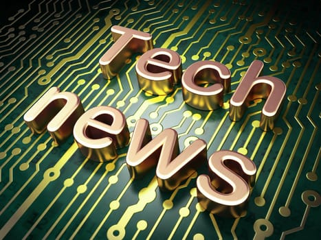 News concept: circuit board with word Tech News, 3d render