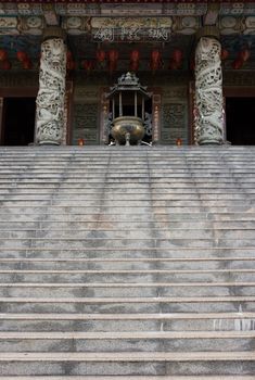 Stairs to enterance of asian temple