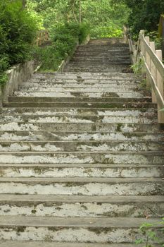 Beautiful stone stairway with nobody in the park.