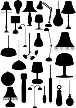 Illustration of many lighting objects