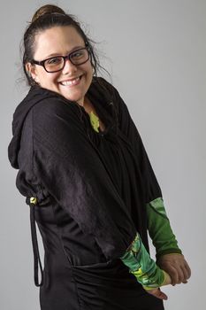 woman holding her arms in front of her with big smile