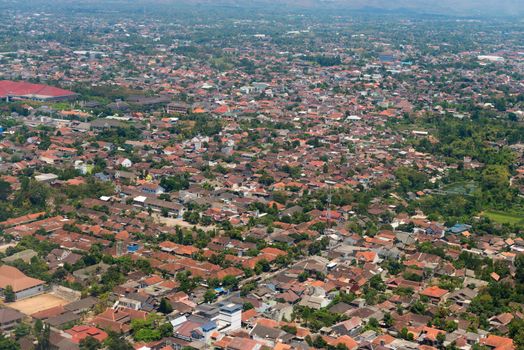 Aerial view of Yogyakarta city center, Indonesia