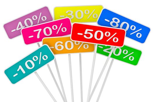 sale poster with percent discount on a white background