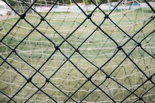 Net in the football field. sport , field