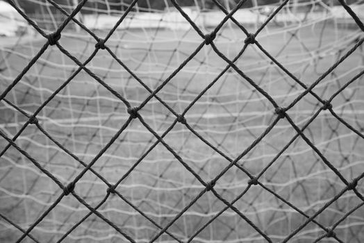Net in the football field. sport , field