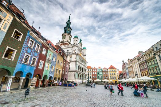 POZNAN, POLAND - AUGUST 21: The central square on August 21, 2013 in Poznan, Poland. Currently, Old Market is the center of tourism Poznan and the most beautiful part of the city.