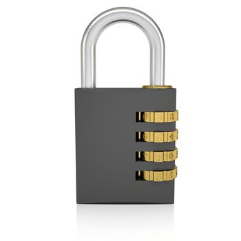 Metal combination lock. Isolated render on a white background