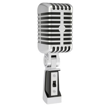 Vintage microphone. Isolated render on a white background