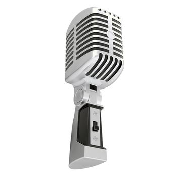 Vintage microphone. Isolated render on a white background