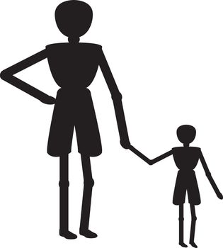 man father and boy sun together
