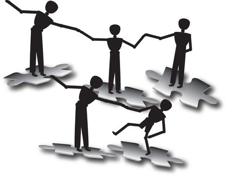 people teamwork to success in balance
