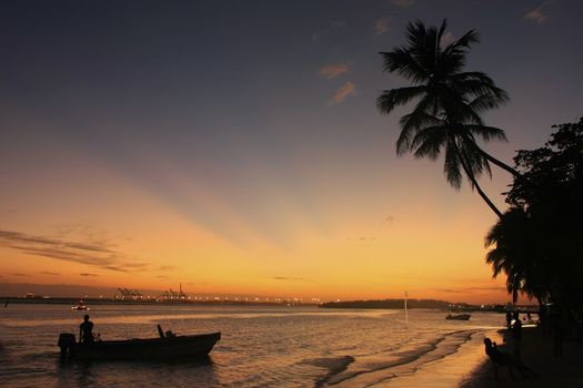 Boca Chica beach at sunset, Dominican Republic