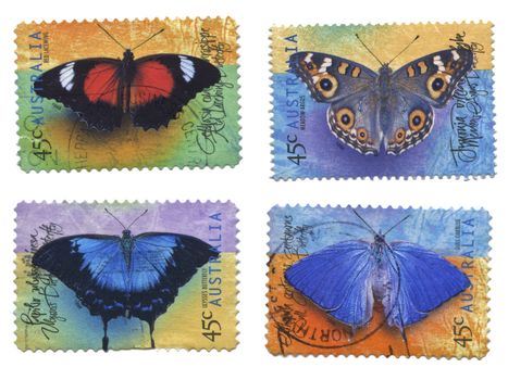 Australia - CIRCA 1988: Range stamp printed in Australia shows image of the Butterfly's in 1988