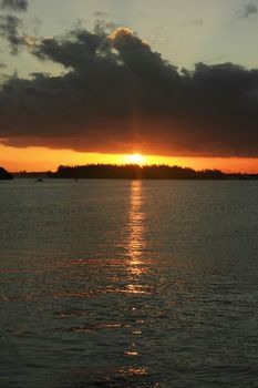 Boca Chica bay at sunset, Dominican Republic