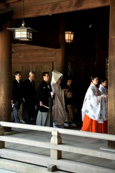 Shinto Religious wedding ceremony in Japan, Asia
