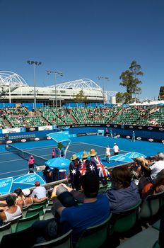 Australian Open Tennis Tournament Rod Court Arena in the Background