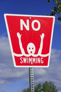 No swimming sign