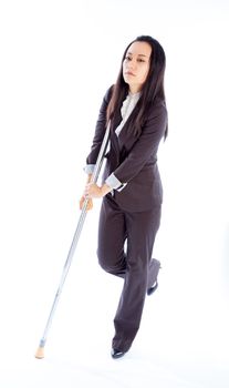 Attractive asian girl in her 30s shot in studio isolated on a white background