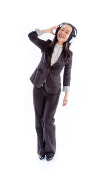 Attractive asian girl in her 30s shot in studio isolated on a white background