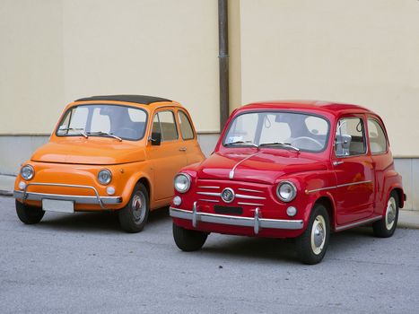 two vintage cars excellently restored