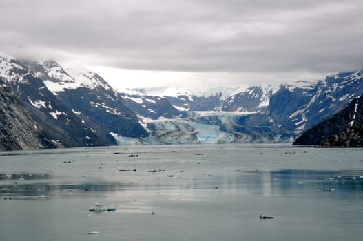 Juneau Alaska with glaciers and water