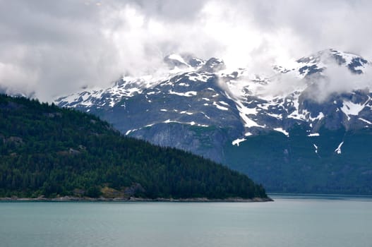 Juneau Alaska with glaciers and water