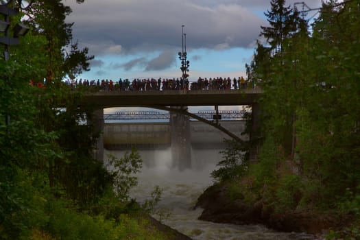 
Spillway on hydroelectric power station dam in Imatra - Imatra, Finland.
